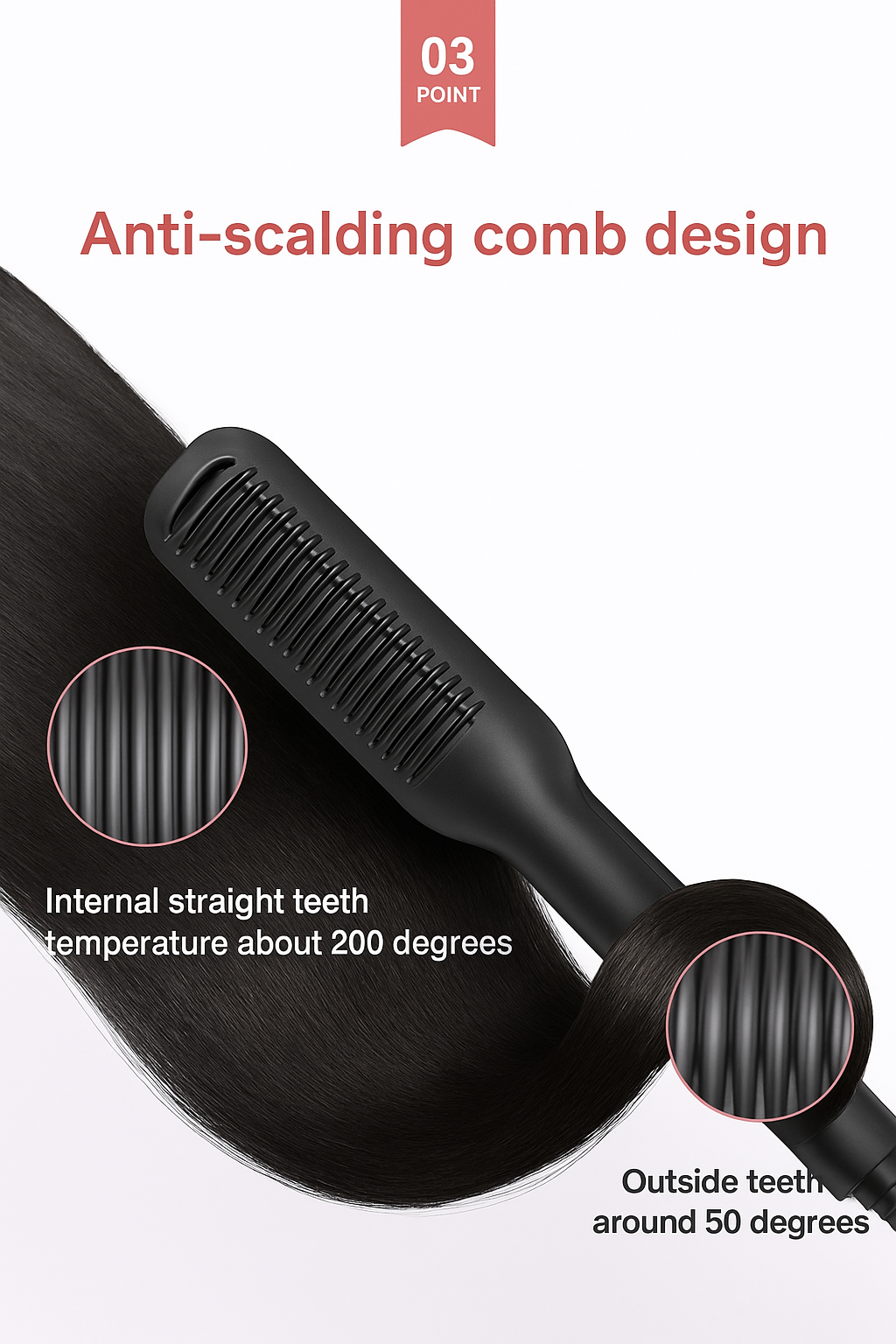 Professional Electric Hair Straightener Comb Brush