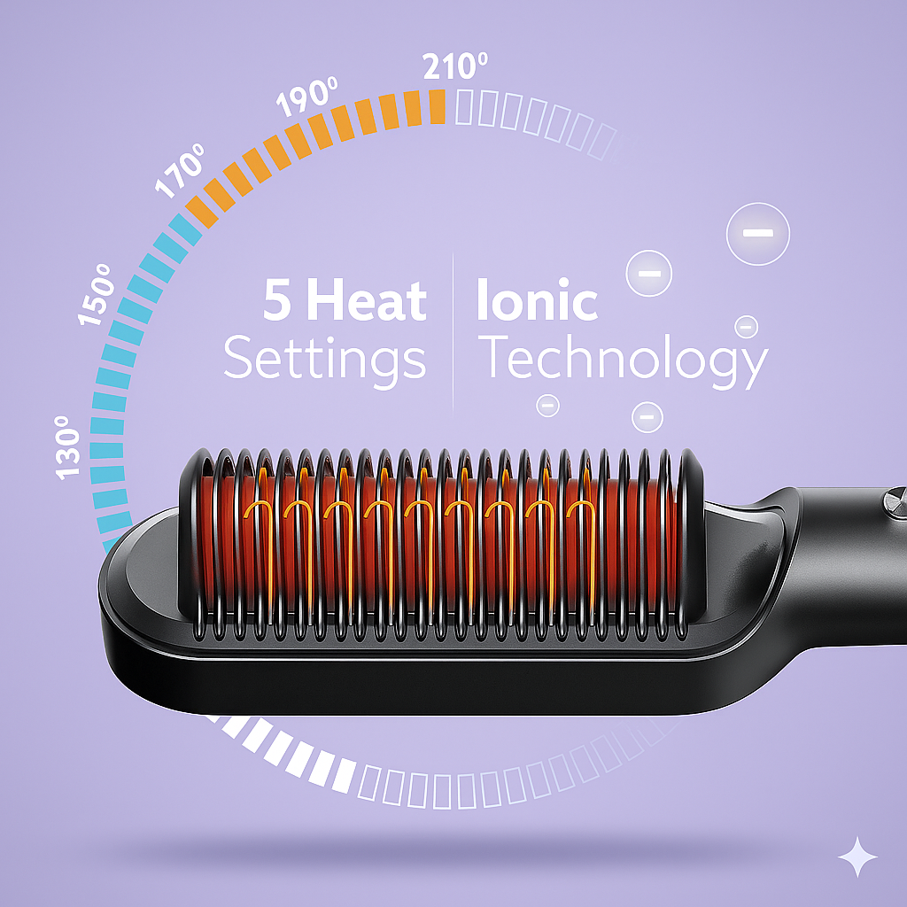 Professional Electric Hair Straightener Comb Brush