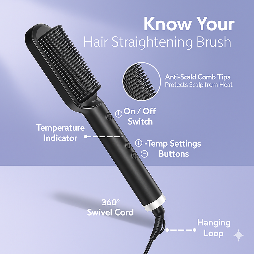 Professional Electric Hair Straightener Comb Brush